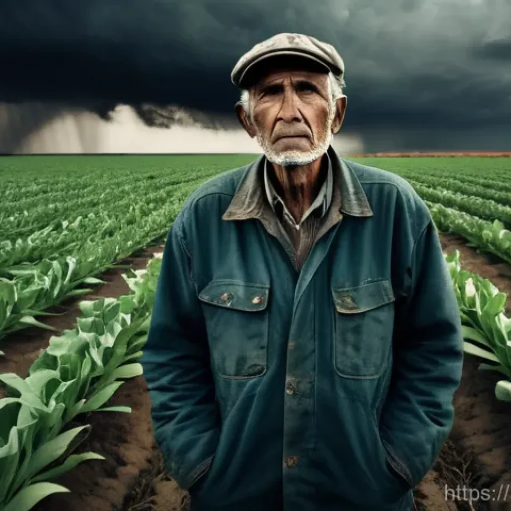 농업환경기술자와 토양 관리 기술 - **Image Prompt 1: Climate Change Impact on Agriculture**
Subject: A wide, cinematic shot of a di...